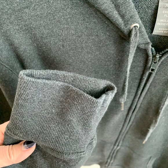 Everyday Fleece Men's Full Zip Hooded Grey Sweatshirt Size XL - Picture 5 of 6